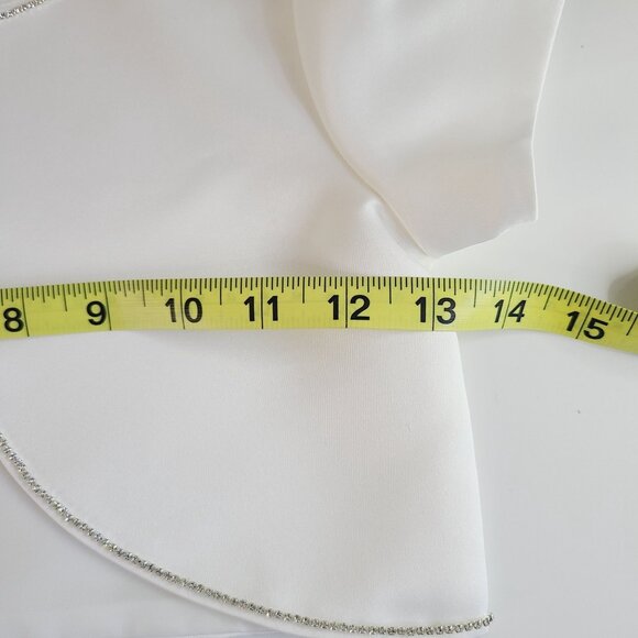 Girls Bolero Communion Special Occasion Satin Cardigan Size Medium White - Picture 8 of 10